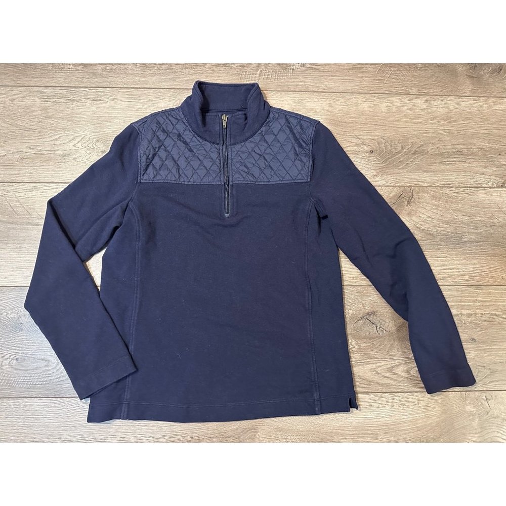 Talbots quarter zip navy blue pullover  S